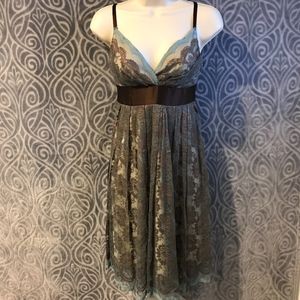 Necessary Objects lace dress with satin waist tie